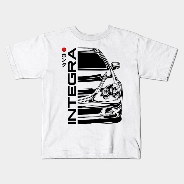 Integra DC5 Type R Front View Kids T-Shirt by idrdesign